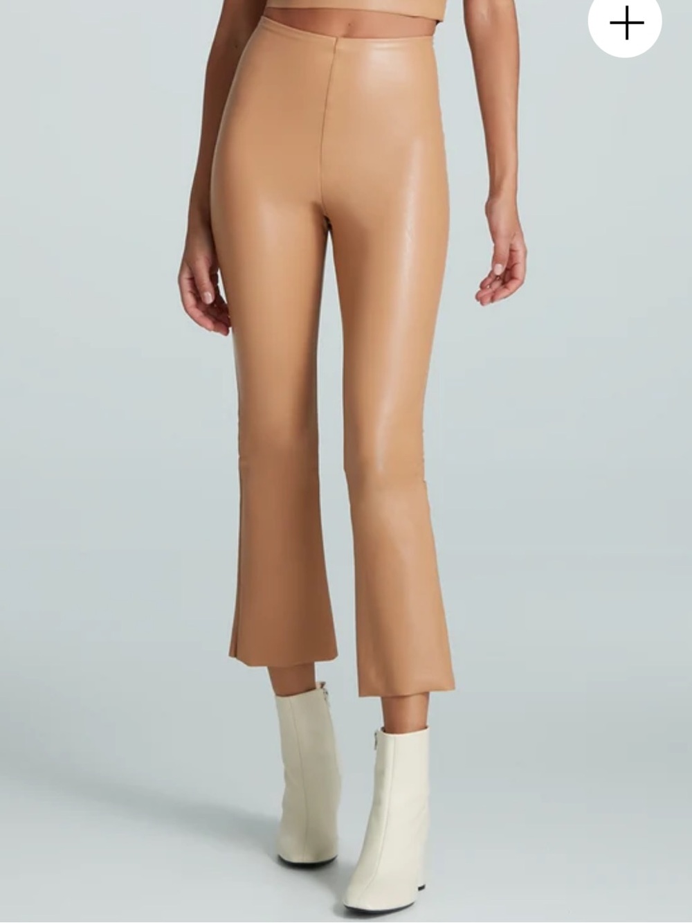 Commando Camel Faux Leather Cropped Flare Pants